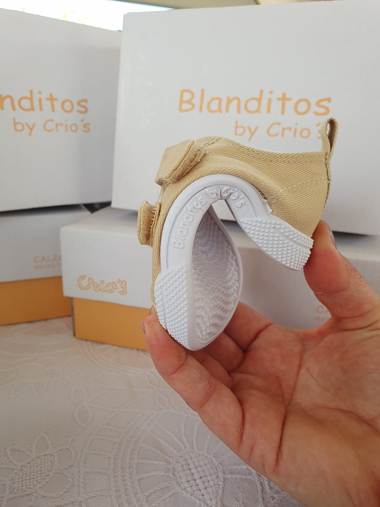 Ténis de Lona Respeitadores do Pezinho da Criança - Blanditos Mélon Bege