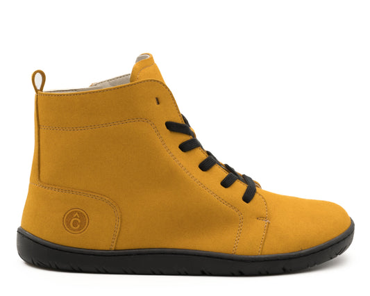 Botas Barefoot de adulto - Coqueflex Suede Micro cor Mostaza