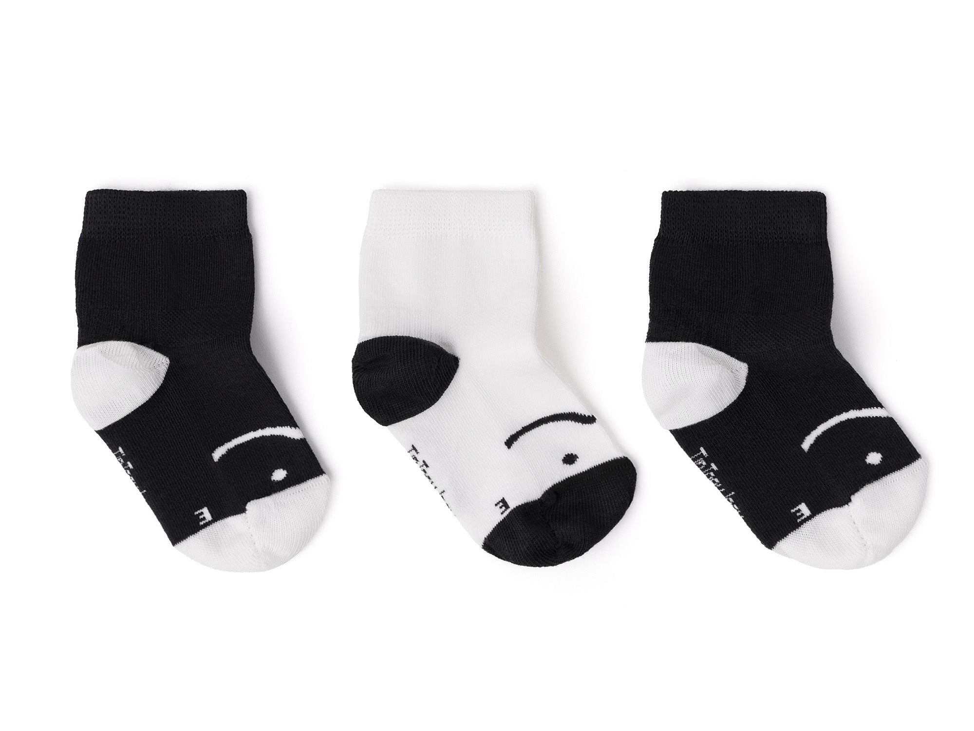 Kit Meias Barefoot Tip Toey Joey - Branco & Preto