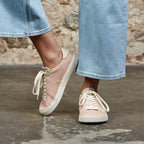MyFleeters Ténis Desportivos Barefoot de adulto - MyFleeters Peach Rose Barefoot-Sneakers-Peach-Rose-Worn-1