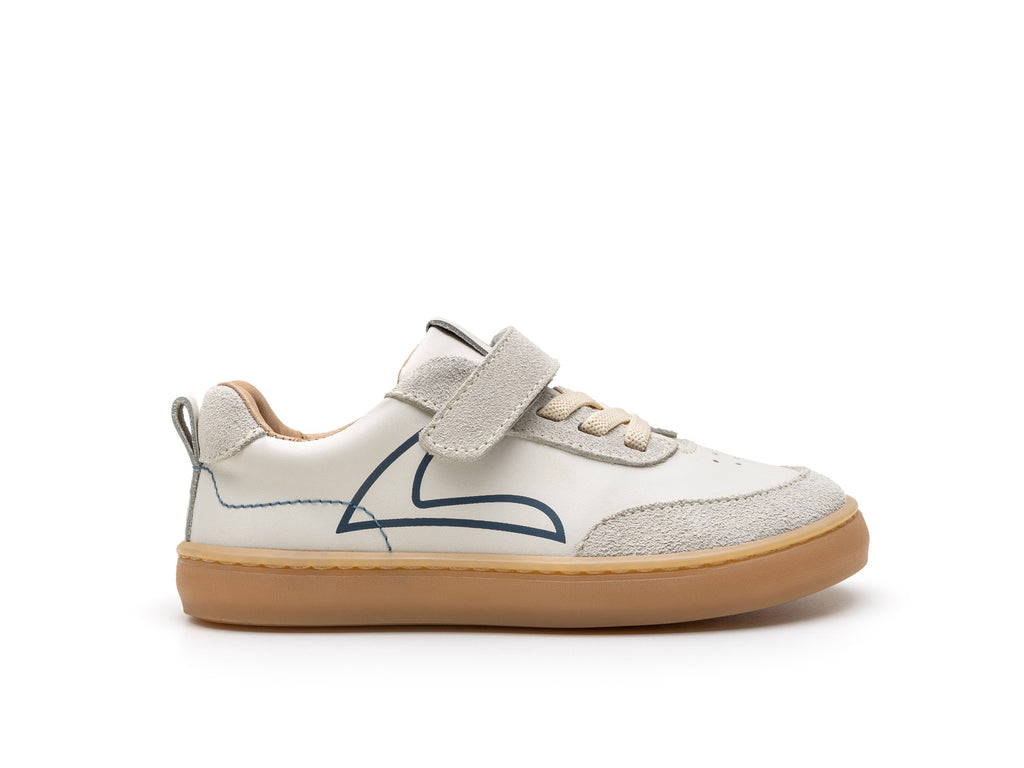 Ténis Respeitadores do Pé da Criança Tip Toey Joey - Outline Tapioca & Ivory Suede