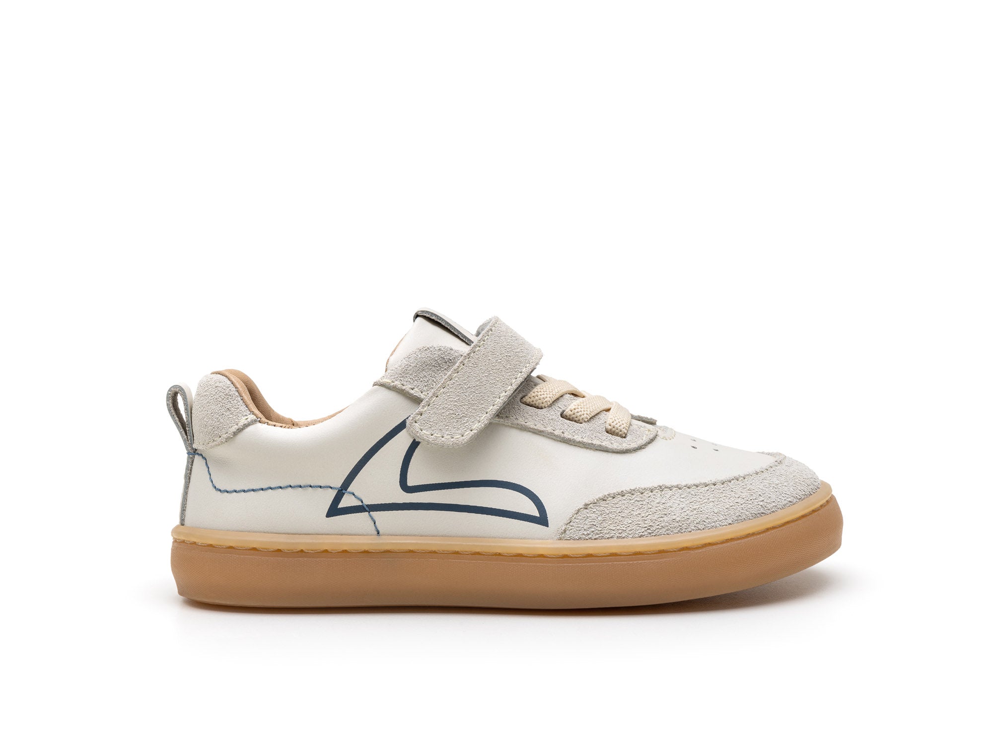 Ténis Respeitadores do Pé da Criança Tip Toey Joey - Outline Tapioca & Ivory Suede