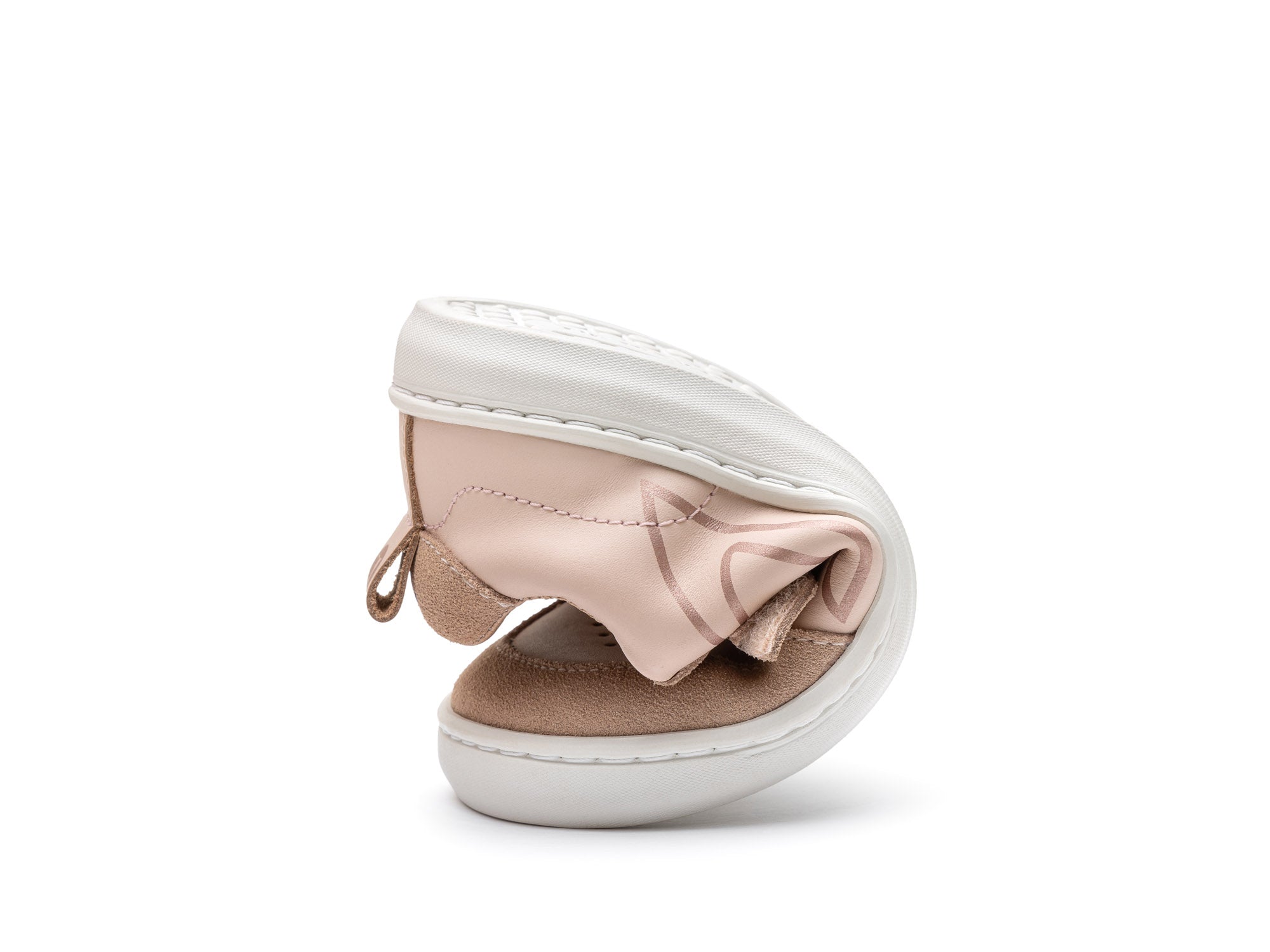 Ténis Respeitadores do Pé da Criança Tip Toey Joey - Outline Papaya Cream & Rose Smoke Suede