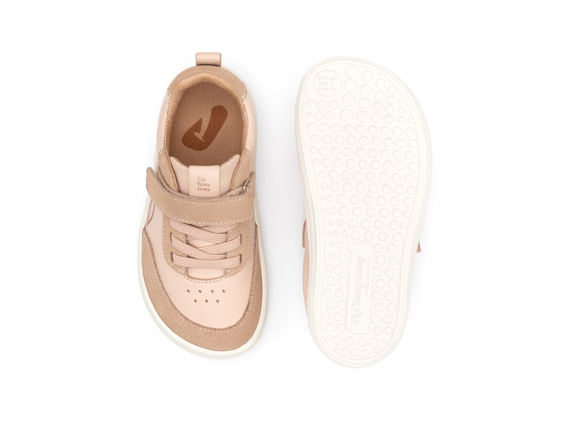 Ténis Respeitadores do Pé da Criança Tip Toey Joey - Outline Papaya Cream & Rose Smoke Suede