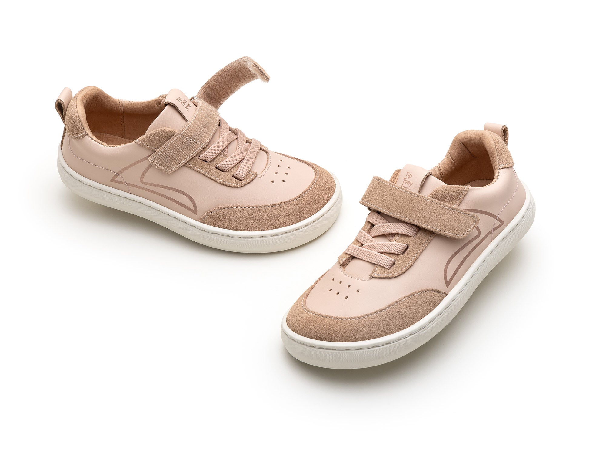 Ténis Respeitadores do Pé da Criança Tip Toey Joey - Outline Papaya Cream & Rose Smoke Suede