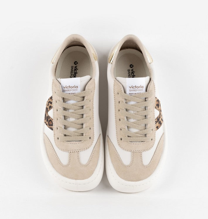 Ténis Barefoot de adulto Pele & Camurça - Victoria Olmo Beige (Leopardo)