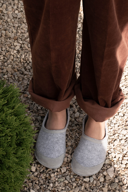 Pantufas respeitadoras do pé Adulto Cinzento- Omaking