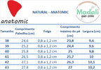 Anatomic Ténis Adulto Respeitadores Natural All-Year-Bottine - Anatomic Floral Guia_Tamanhos_Natural_Anatomic_Madali