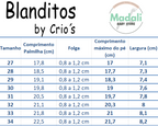 Blanditos by Crio's Ténis Desportivos Respeitadores do Pezinho da Criança - Blanditos Ares Vegano Arena Guia_tamanhos_Ares_Vegano
