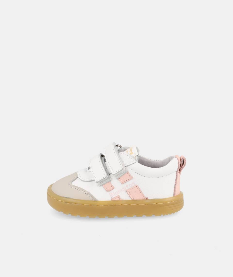 Ténis Desportivos Respeitadores do Pezinho da Criança - Blanditos Lisboa Branco/Rosa