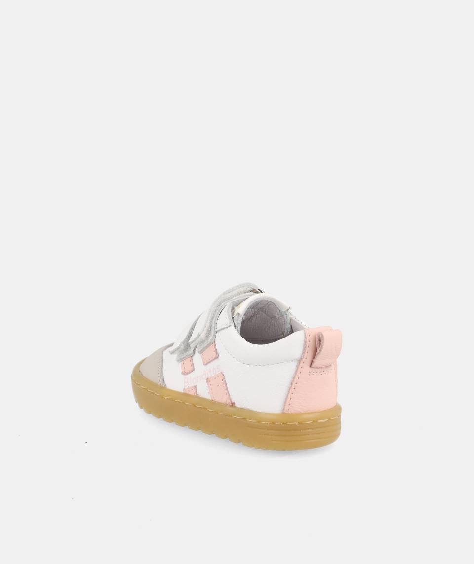 Ténis Desportivos Respeitadores do Pezinho da Criança - Blanditos Lisboa Branco/Rosa