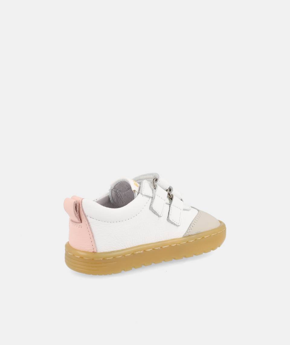 Ténis Desportivos Respeitadores do Pezinho da Criança - Blanditos Lisboa Branco/Rosa