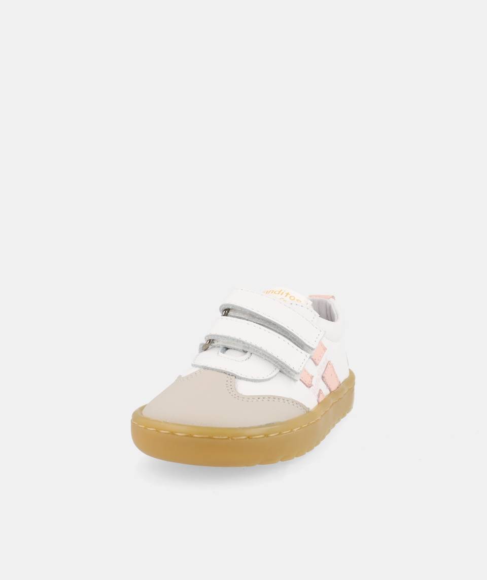Ténis Desportivos Respeitadores do Pezinho da Criança - Blanditos Lisboa Branco/Rosa