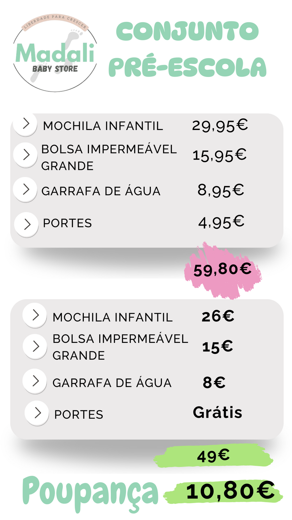 Conjunto Pré-Escolar Mochila + Bolsa Impermeável + Garrafa Água - Tutete Croc