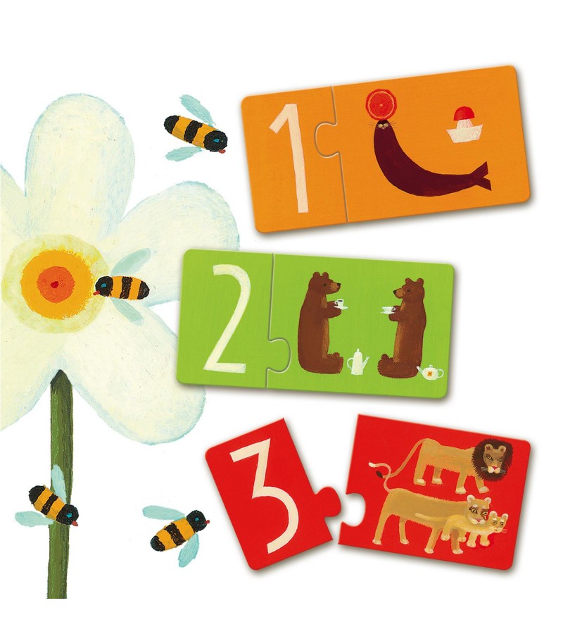Puzzle Duo - Números 10 puzzles Djeco