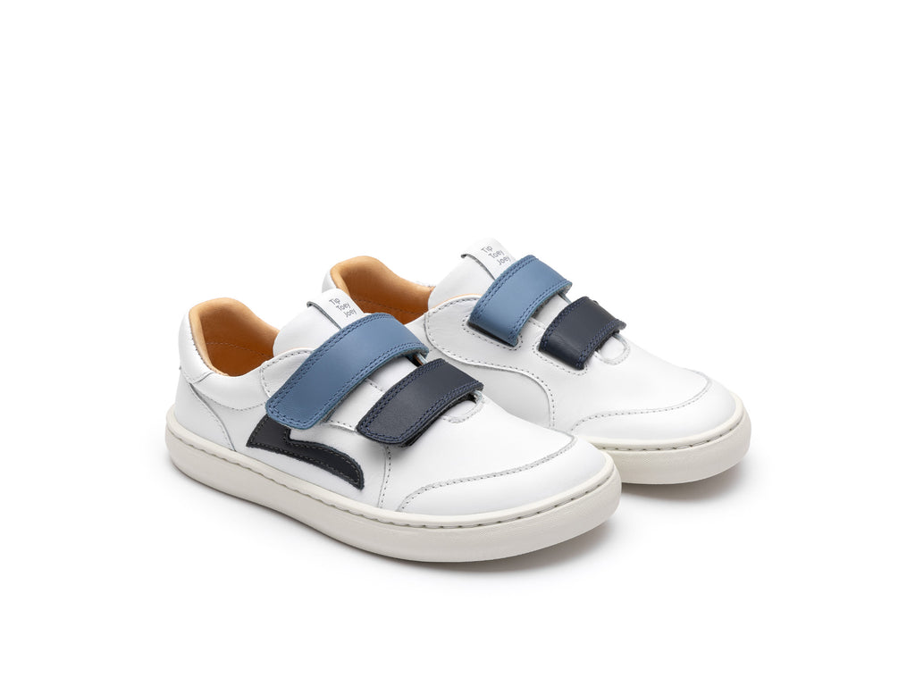 Ténis Respeitadores do Pé da Criança Tip Toey Joey - Landy White & Navy Ash