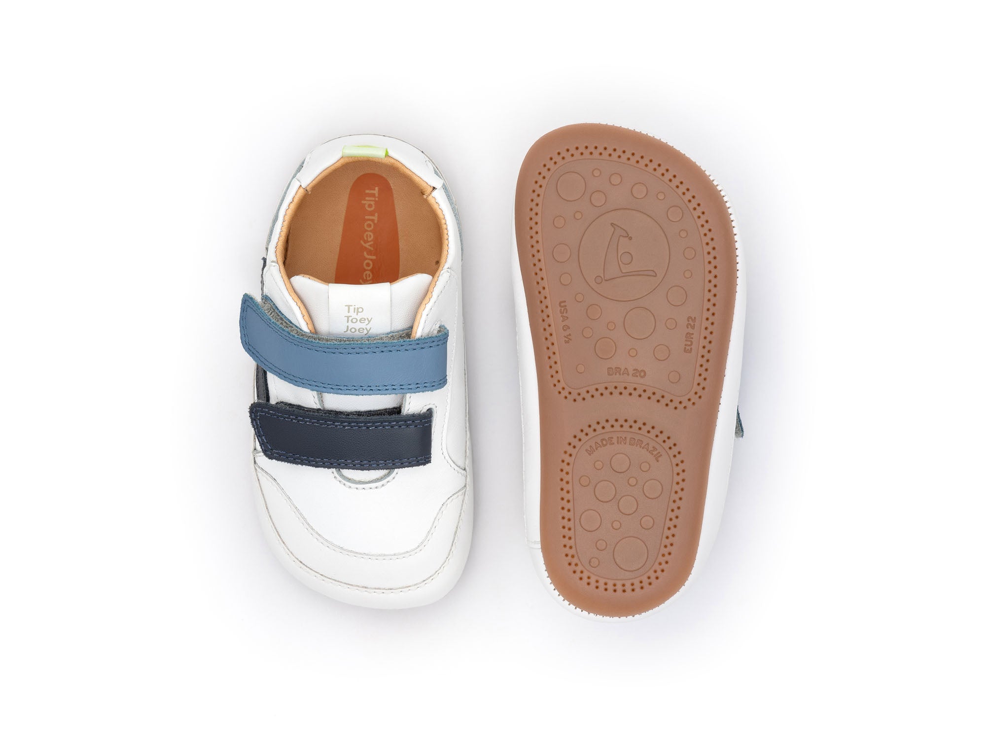 Ténis Respeitadores do Pé da Criança Tip Toey Joey - Landy White & Navy Ash