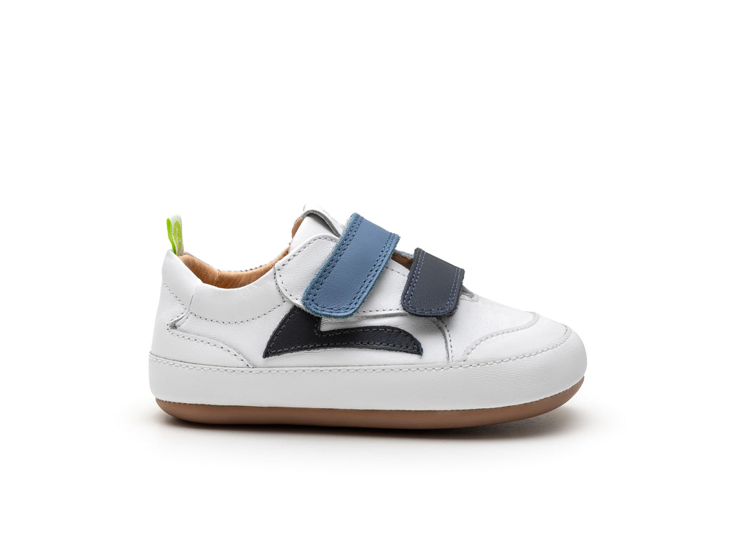 Ténis Respeitadores do Pé da Criança Tip Toey Joey - Landy White & Navy Ash