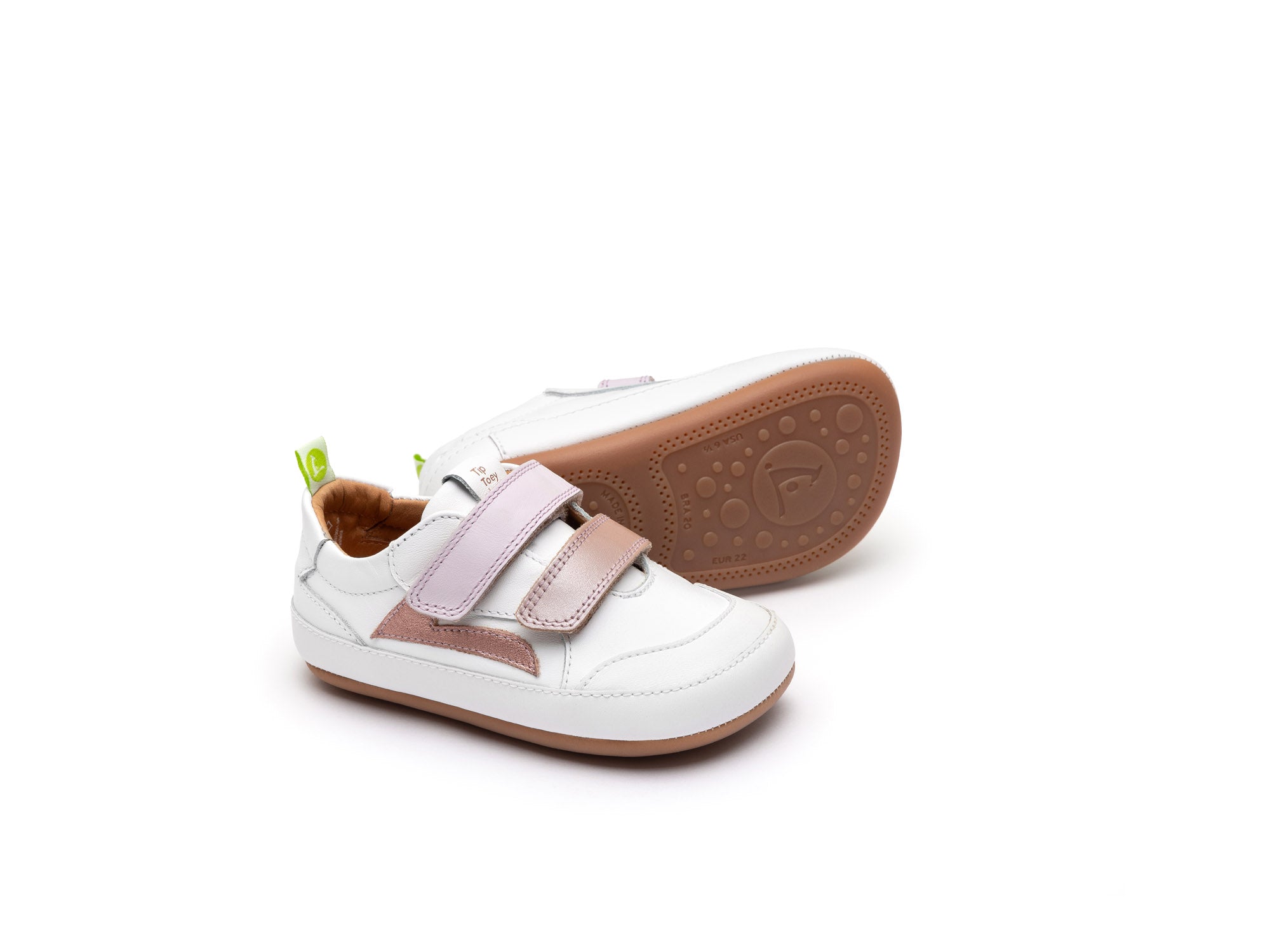 Ténis Respeitadores do Pé da Criança Tip Toey Joey -  Landy White & Pink Dream PINK Rose Gold