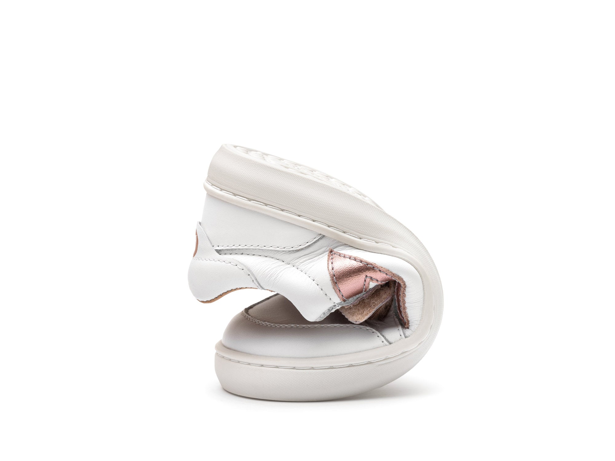 Ténis Respeitadores do Pé da Criança Tip Toey Joey - Landy White & Pink Dream Rose Gold