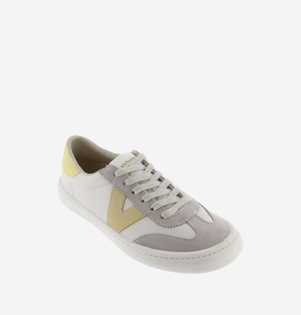 Ténis Barefoot de adulto Pele & Camurça - Victoria Olmo Amarillo